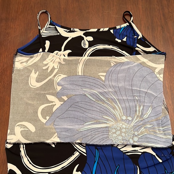 Alfani Sheer Floral Blouse With Built In Tank Underlining - Picture 5 of 8